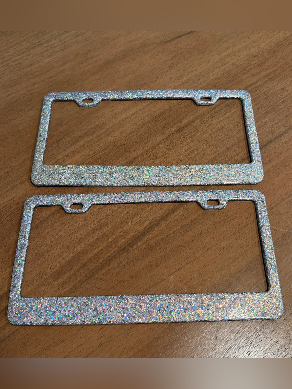 Glitter license plate frames
